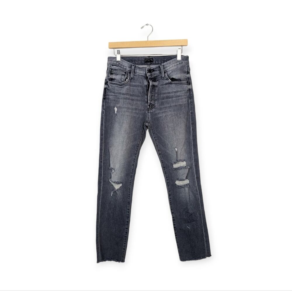 Mother The Scrapper Jeans 26 Fray Cuff Ankle High Rise Denim